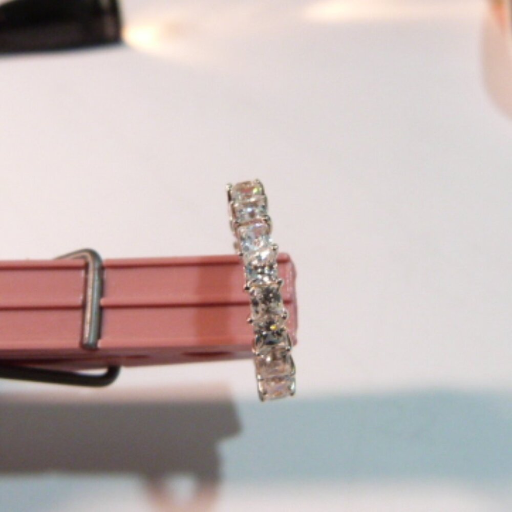 PRINCESS CUT ANNIVERSARY BAND IN STERLING SIZE 8